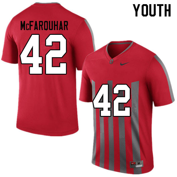 Ohio State Buckeyes Lloyd McFarquhar Youth #42 Throwback Authentic Stitched College Football Jersey